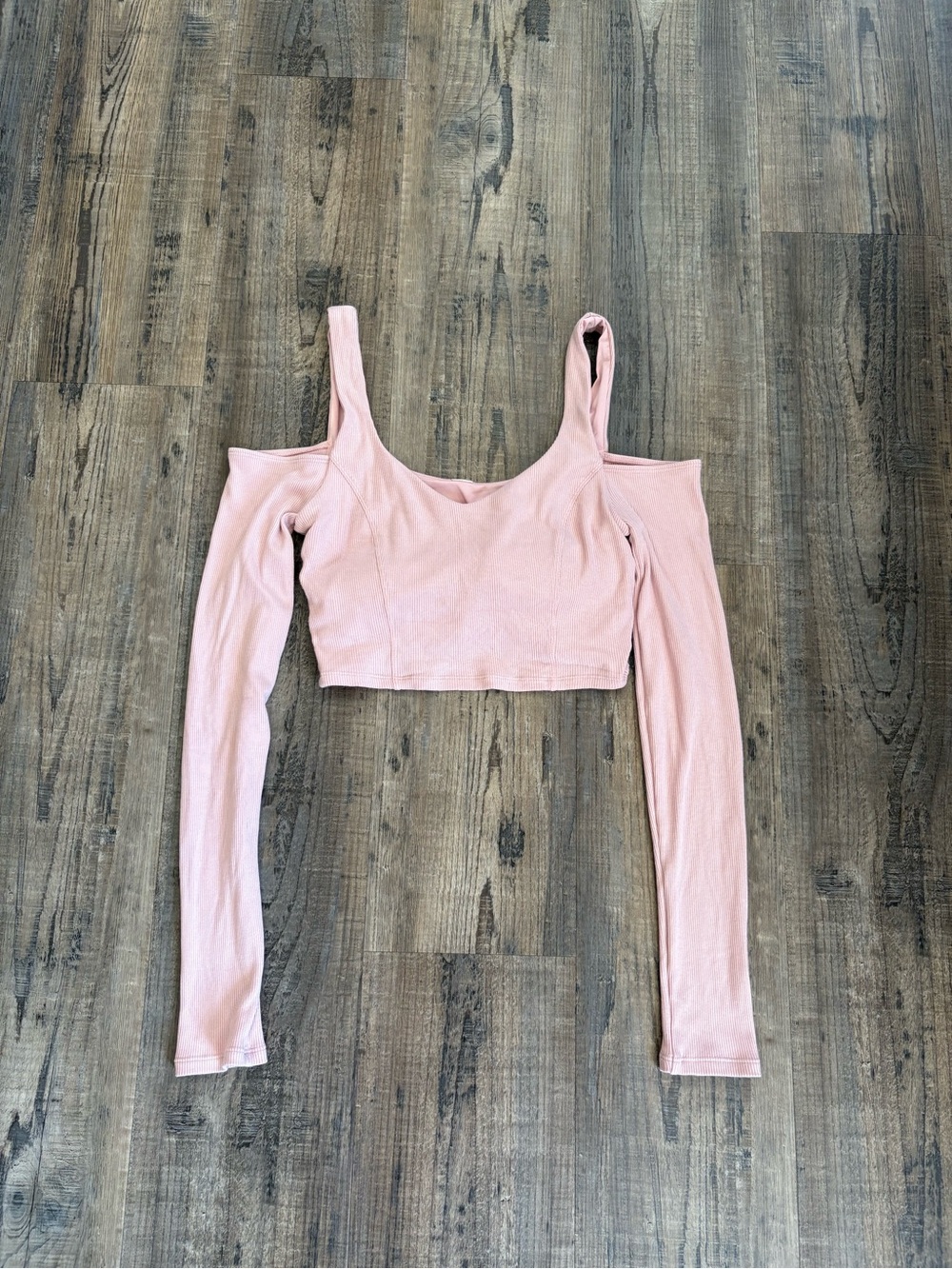 Alo Ribbed Cropped Butterfly Long sleeve Top